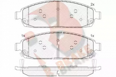 R BRAKE rb1713 -  Комплект тормозных колодок, дисковый тормоз